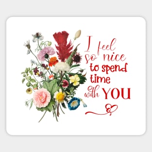 Colorful Floral Valentine Magnet